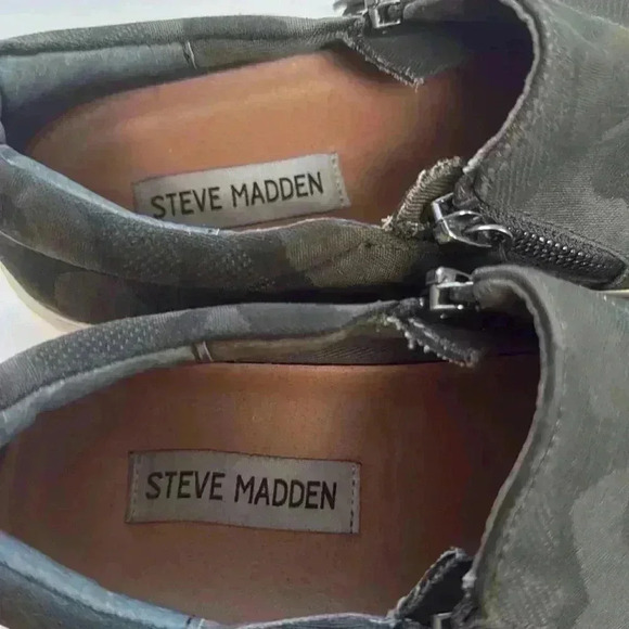 STEVE MADDEN Double Zip Camo Slip On Platform Sneaker Size 7 - Picture 6 of 8